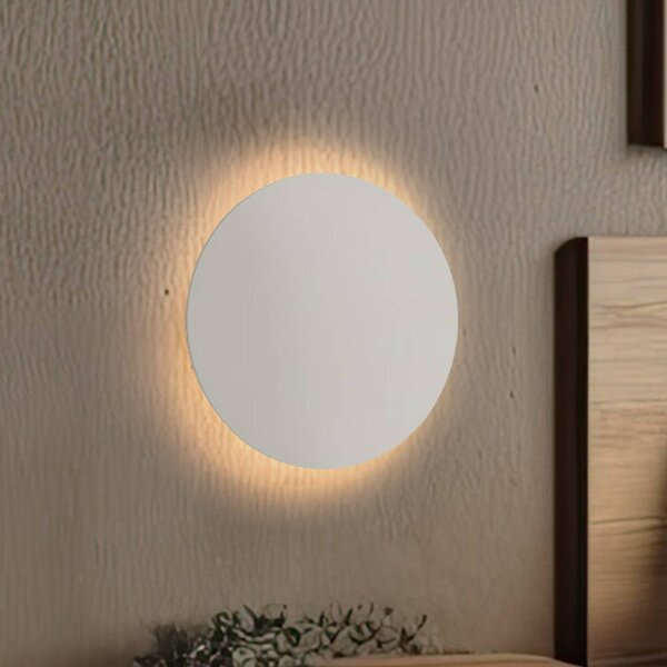 TK Lighting Nástěnné svítidlo Luna, béžová barva, nepřímé světlo, Ø 30 cm, ocel, stmívatelný, Krémová / jantar, Obývací pokoj / jídelna, kov