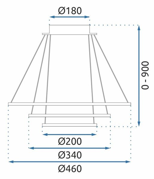 Toolight Toolight, LED stropní svítidlo 46cm, 100W, G042-3CP, zlatá lesklá, OSW-06309