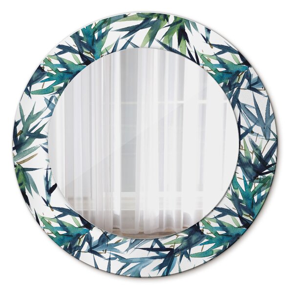 Kulaté dekorační zrcadlo Modré palmy