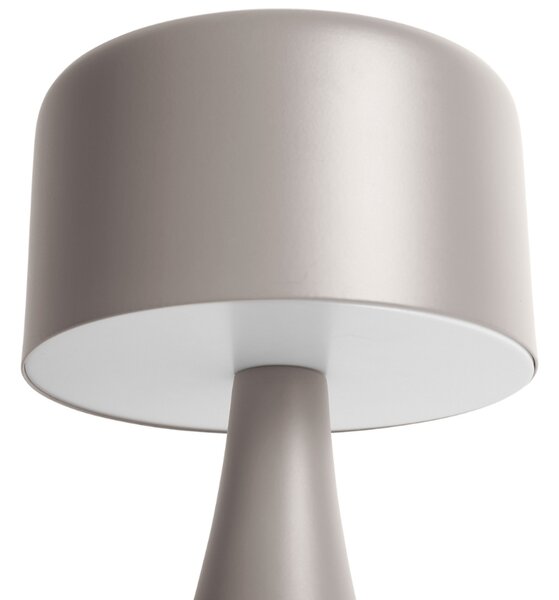 Present time Hnědošedá kovová stolní LED lampa Reno