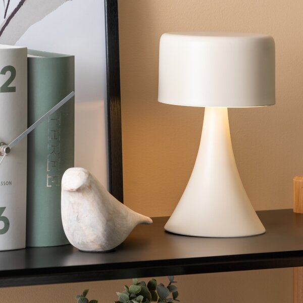 Present time Hnědošedá kovová stolní LED lampa Reno