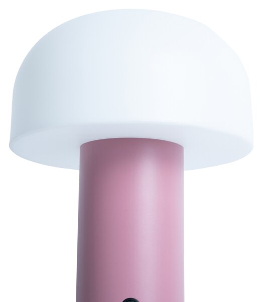 Present time Růžová plastová stolní LED lampa Cecile