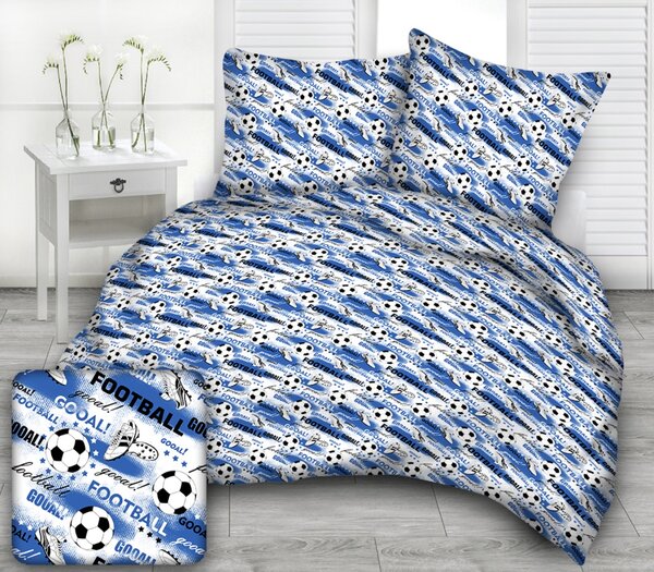 Povlečení bavlněné Football TiaHome - 1x Polštář 65x45cm, 1x Přikrývka 130x90cm