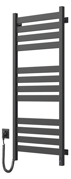 Koupelnový žebříkový radiátor s termostatem LARGO 256W 120x50 cm černá levá