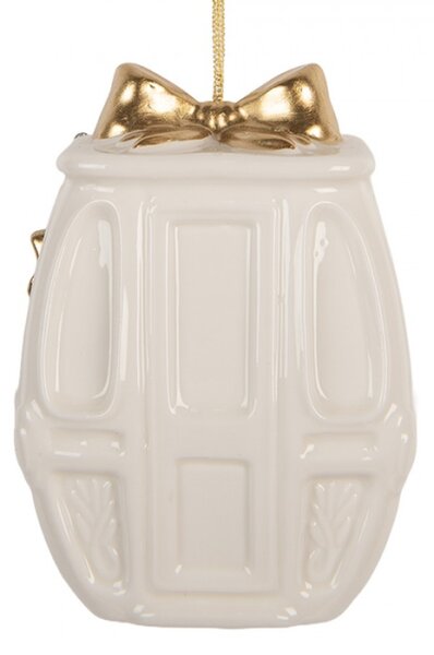 Bílá porcelánová vánoční ozdoba – 5x4x11 cm