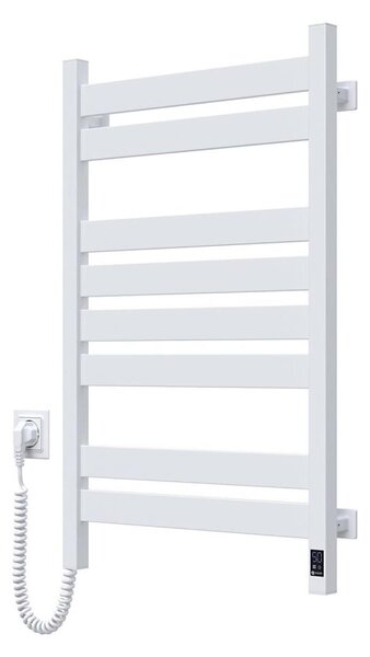 Elektrický sušák na ručníky s termostatem LARGO 168W 80x50 cm bílá levá
