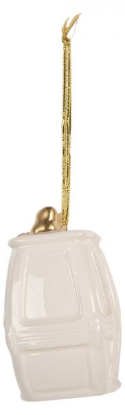 Bílá porcelánová vánoční ozdoba – 5x4x11 cm