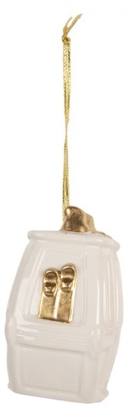 Bílá porcelánová vánoční ozdoba – 5x4x11 cm