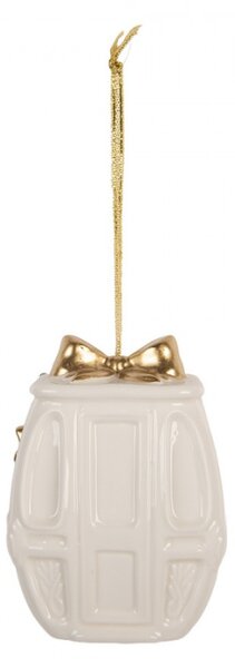 Bílá porcelánová vánoční ozdoba – 5x4x11 cm