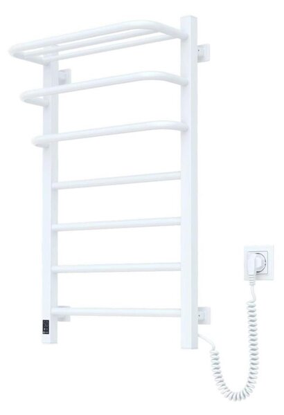 Elektrický sušák na ručníky s termostatem FORTIS 155W 80x48 cm bílá pravá