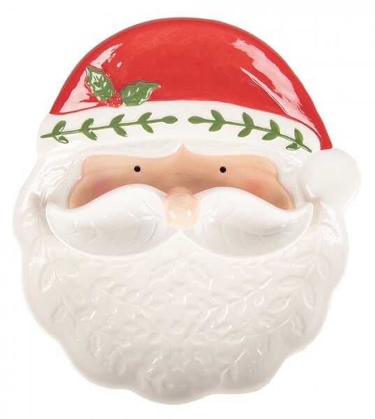 Bílá keramická dekorativní miska Santa Claus – 29x26x5 cm