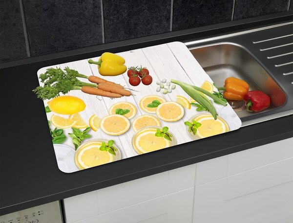 Kryt na zeď u sporáku z tvrzeného skla 50x56 cm Lemons – Wenko