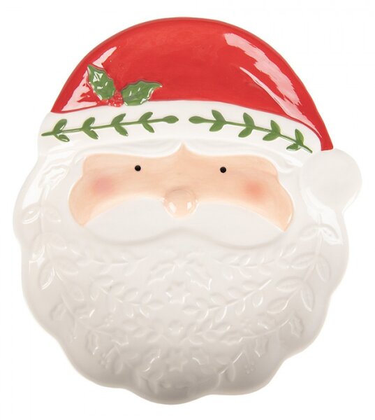 Bílá keramická dekorativní miska Santa Claus – 29x26x5 cm