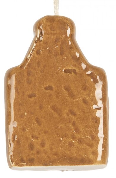 Hnědá keramická vánoční ozdoba domeček – 4x4x6 cm_1
