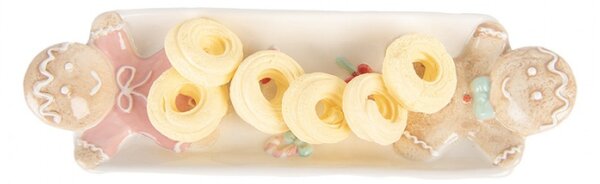 Bílá keramická dekorativní miska – 30x10x5 cm