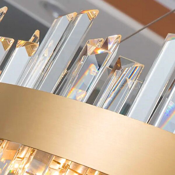 Toolight Toolight, LED křišťálové stropní svítidlo 60cm, APP1515-CP60, zlatá matná, OSW-03263