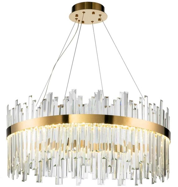 Toolight Toolight, LED křišťálové stropní svítidlo 60cm, APP1515-CP60, zlatá matná, OSW-03263