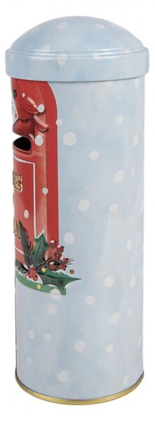 Červená kovová pokladnička poštovní schránka – 6x16 cm