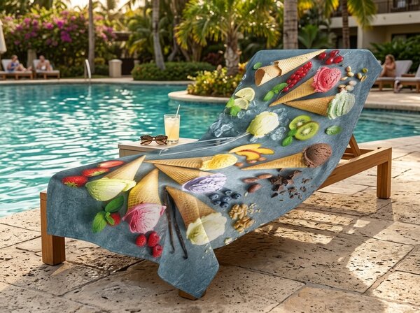 Rychleschnoucí XXL plážová osuška GELATTO barevná 150 x 210 cm, 100% mikrovlákno