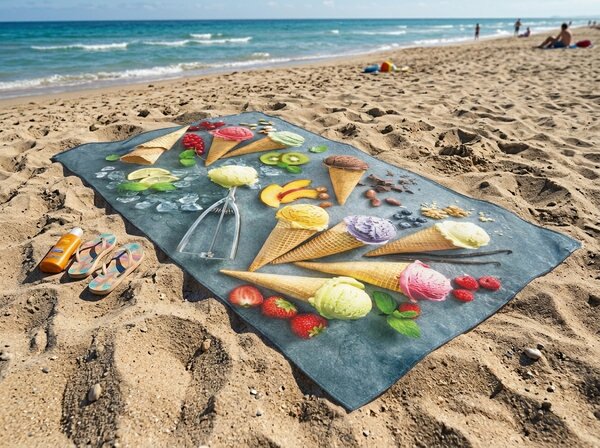 Rychleschnoucí XXL plážová osuška GELATTO barevná 150 x 210 cm, 100% mikrovlákno