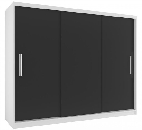 Šatní skříň Simply 235 cm - bílá / černá