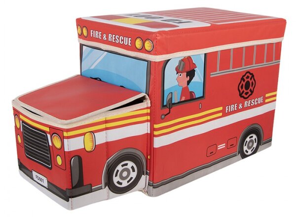 Červený plastový úložný box auto – 55x32x28 cm