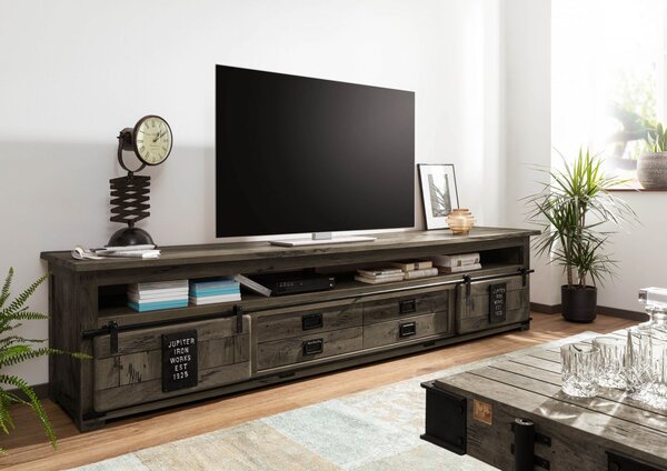 IRON TV-deska mango 260x50x60 šedá, lakovaná