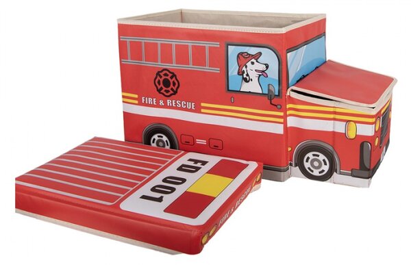 Červený plastový úložný box auto – 55x32x28 cm