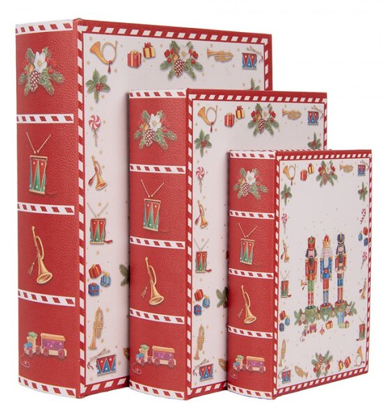 Sada 3 bílých úložných boxů ve tvaru knih – 27x22x7 / 22x17x6 / 17x12x4 cm_1