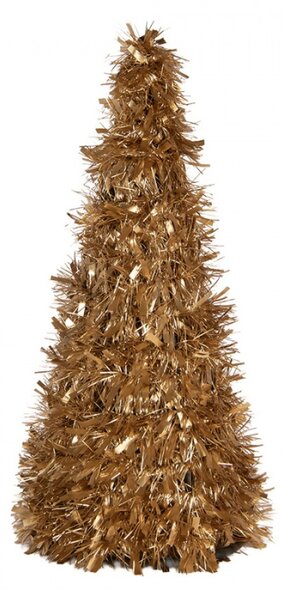 Plastová vánoční dekorace stromeček zlatá – 21x48 cm