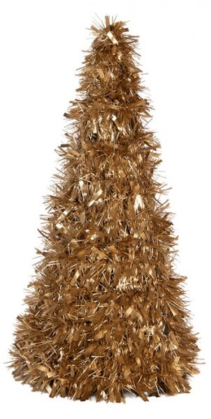 Plastová vánoční dekorace stromeček zlatá – 21x48 cm