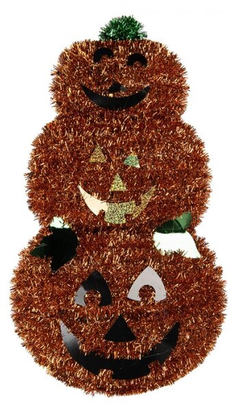 Oranžová plastová vánoční dekorace dýně – 30x6x54 cm