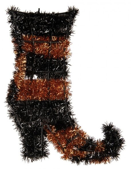 Černá plastová vánoční dekorace boty – 28x5x38 cm