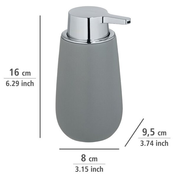 Šedý keramický dávkovač mýdla 320 ml Badi – Wenko