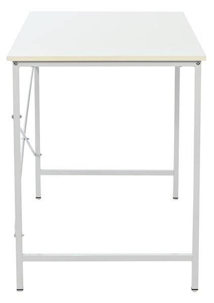 Prostorný psací stůl BORGA, bílý, 120×60 cm, s kovovými nožkami