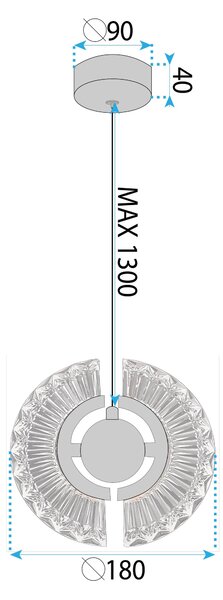 Toolight Závěsné LED osvětlení E19 LHJ108-2CP zlaté