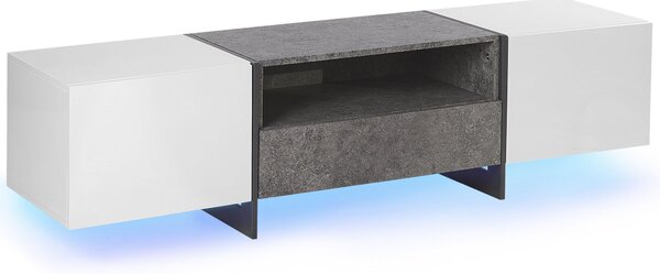 TV stolek LED RUSSEL Šedý betonový efekt