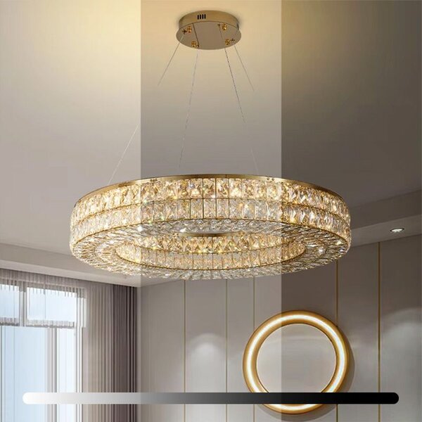 Toolight Toolight, LED stropní svítidlo 80cm + dálkový ovladač, APP1569-CP, zlatá, OSW-06988