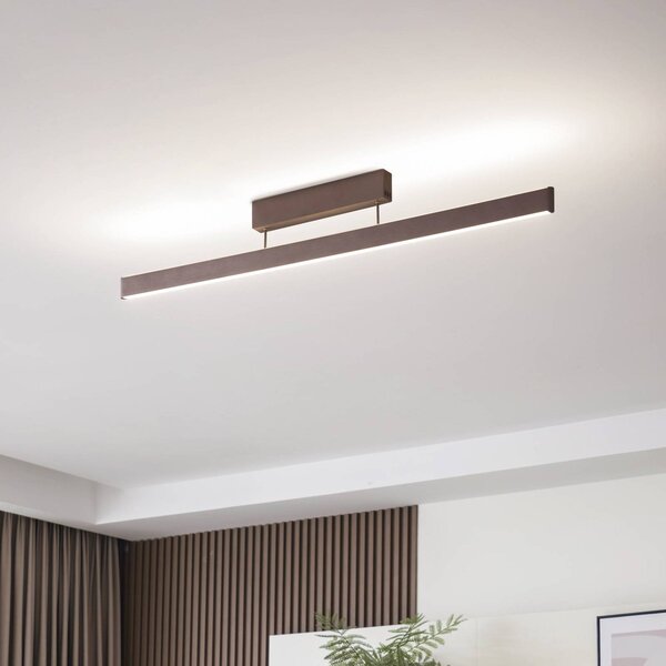 Lucande Stropní svítidlo Smart LED Mylosh, káva, Tuya, stmívatelný, Hnědá / rez, Obývací pokoj / jídelna, Hliník, Moderní