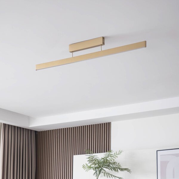 Lucande Smart LED stropní svítidlo Mylosh, zlatá, Tuya, stmívatelný, Mosaz / zlato, Obývací pokoj / jídelna, Hliník, Moderní