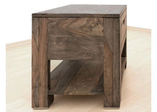 GREY WOOD Noční stolek 50x35 cm, masivní indický palisandr