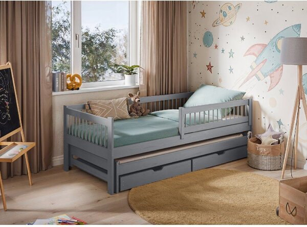 Legno Dětská rozkládací postel Softi šedá Rozměr (cm): 80x160