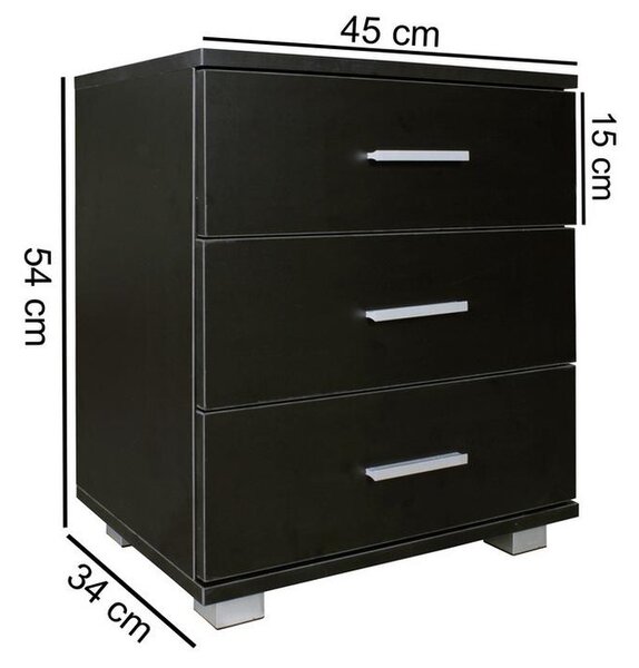 Noční stolek Nina š: 45cm černý