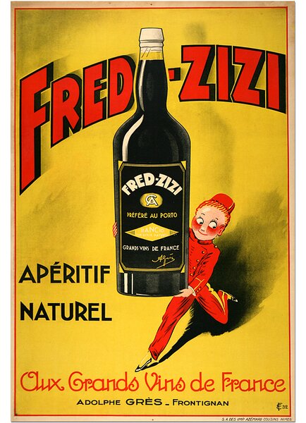 Retro cedule - French Wine Poster