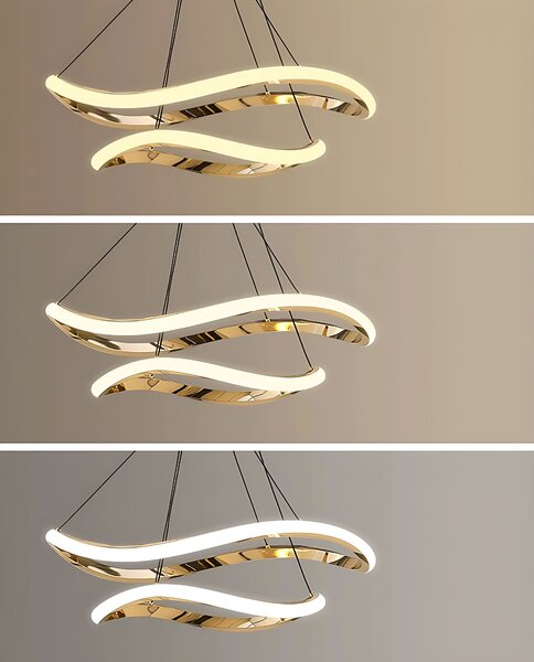 Toolight Toolight, závěsná lampa 80cm, 61W, 3000K, LHJ017-CP2, zlatá, OSW-50007