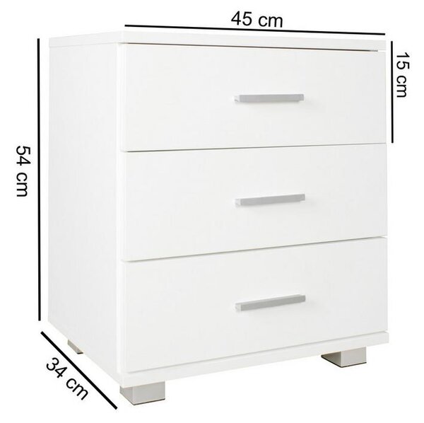Noční stolek Nina š: 45cm bílý