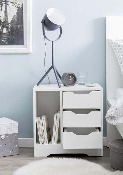 Noční stolek Nachtkästchen š: 49cm bílý
