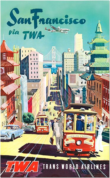 Retro cedule - San Francisco Travel Poster