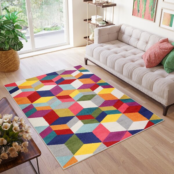 Makro Abra Moderní kusový koberec SALSA 9815A Geometrický vícebarevný Rozměr: 120x170 cm