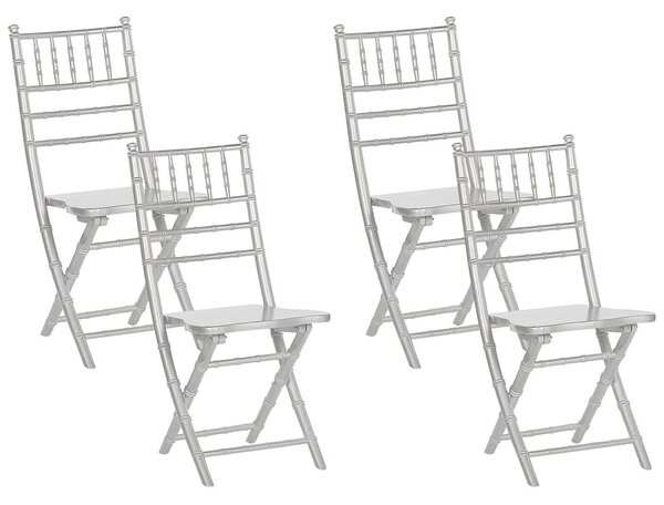 Sada 4 dřevěných židlí stříbrné MACHIAS